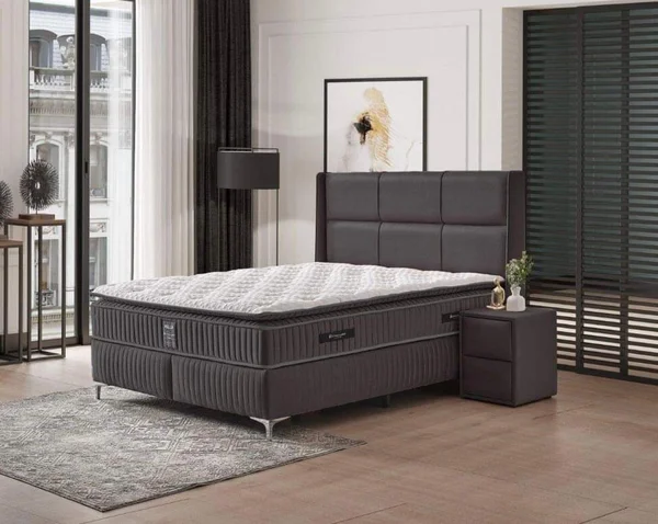 upholstered bed, platform bed, bedroom furniture, king size bed, queen size bed, bed frame, bestseller push, lifestyle, luxurious, calm, neutral